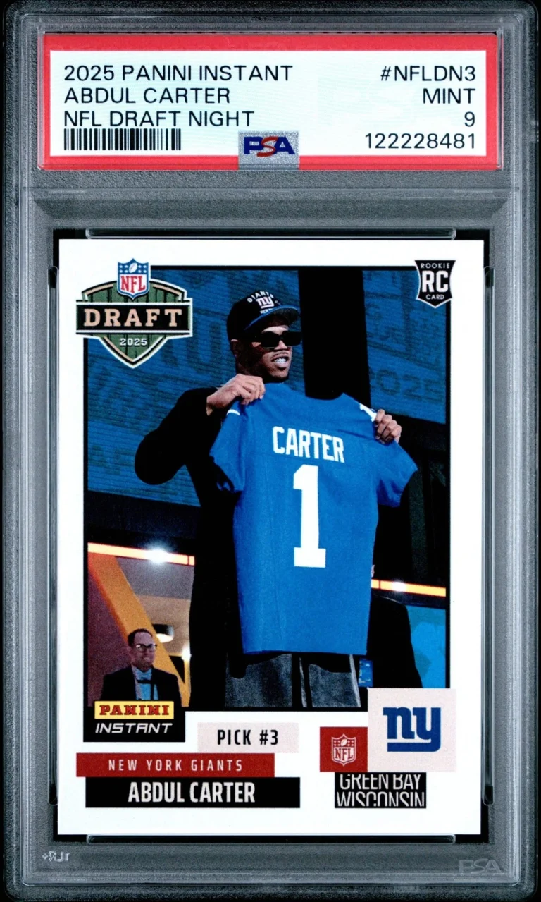 Graded 2025 Panini Abdul Carter #NFLDN3 NFL Draft Night RC Football Card PSA 9
