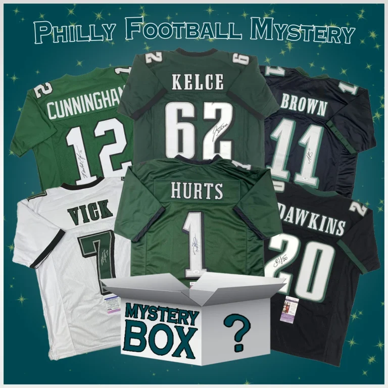 Autographed/Signed Philadelphia Football Jersey Mystery Box PSA JSA BAS COA