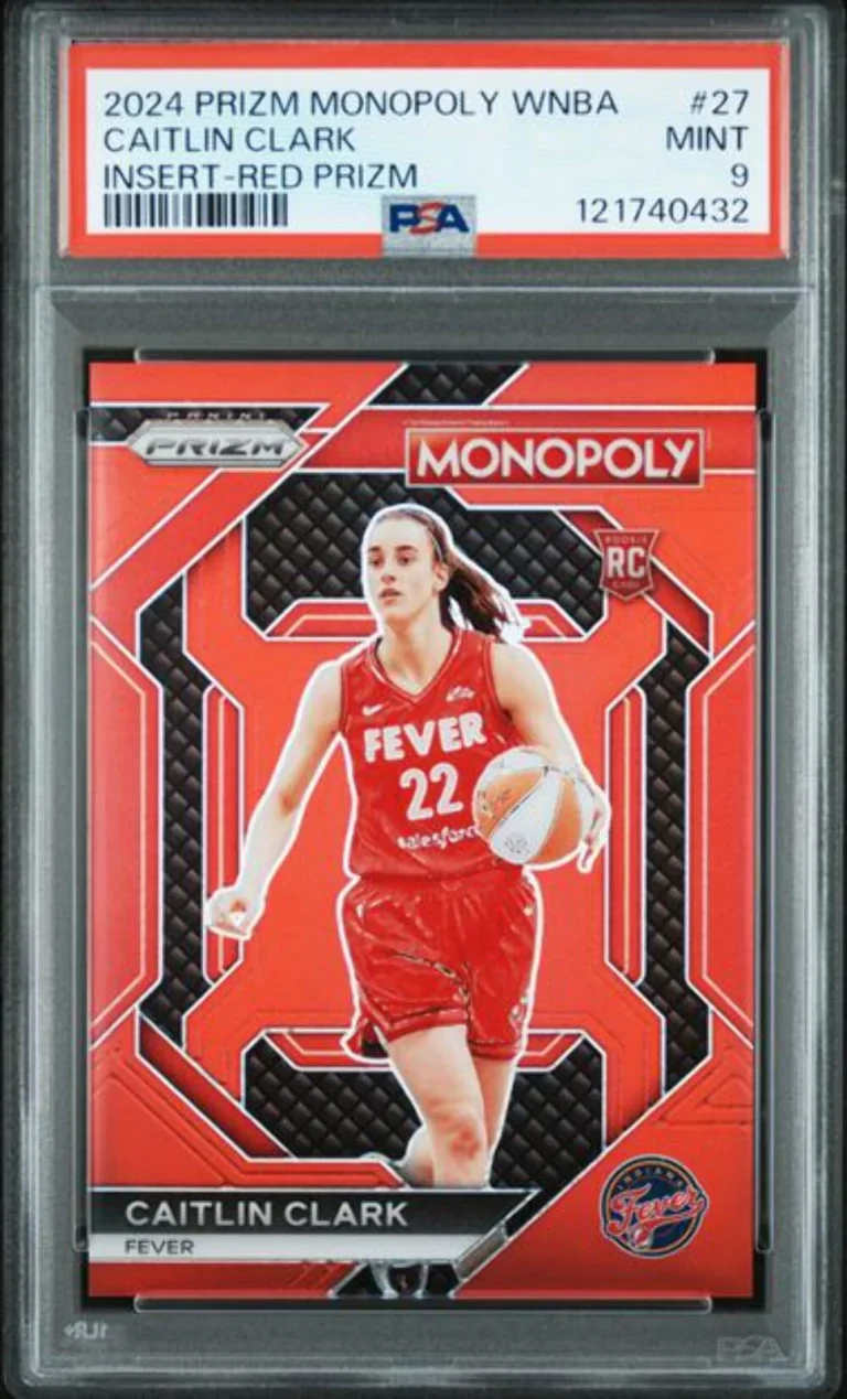 Graded 2024 Panini Prizm Monopoly Caitlin Clark #27 /99 Red Rookie RC Card PSA 9