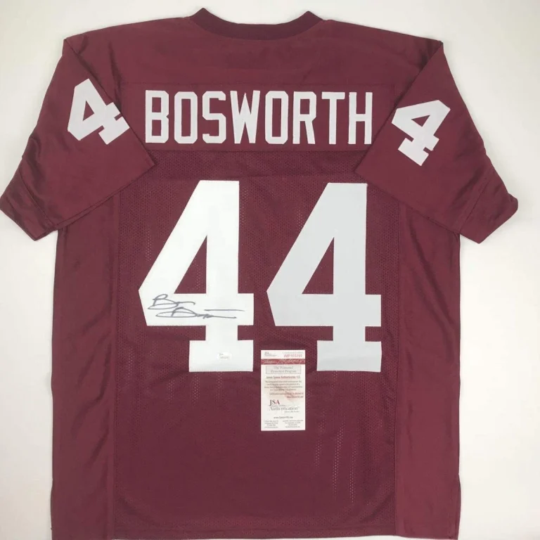 Autographed/Signed Brian Bosworth Oklahoma Red College Football Jersey JSA COA