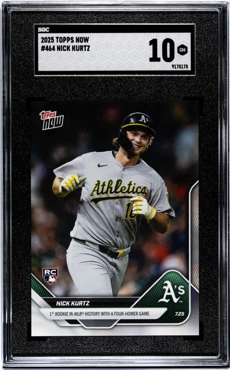 Graded 2025 Topps Now Nick Kurtz #464 Rookie RC Baseball Card SGC 10 Gem Mint