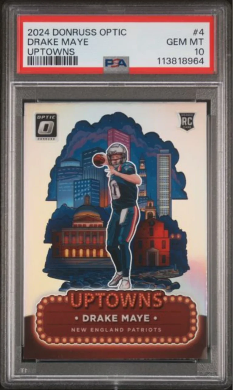 Graded 2024 Panini Donruss Optic Drake Maye #4 Uptowns Rookie Card PSA 10 Mint