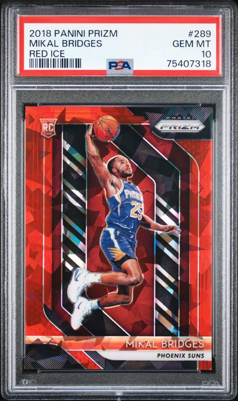 Graded 2018 Panini Prizm Mikal Bridges #289 Red Ice Rookie RC Card PSA 10 Mint