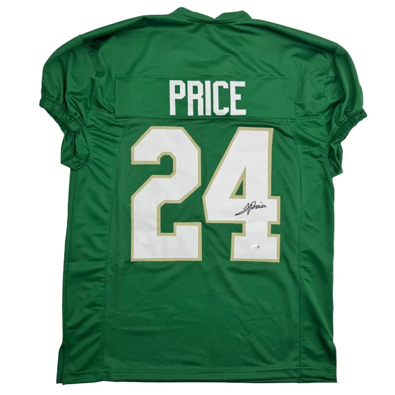 Autographed/Signed JaDarian Price Notre Dame Green College Jersey JSA COA
