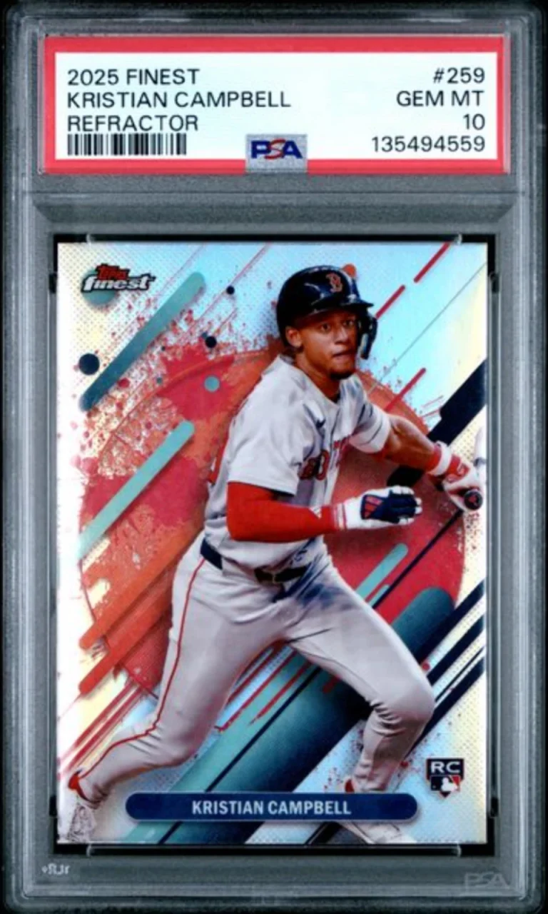 Graded 2025 Topps Finest Kristian Campbell #259 Refractor Rookie RC Card PSA 10