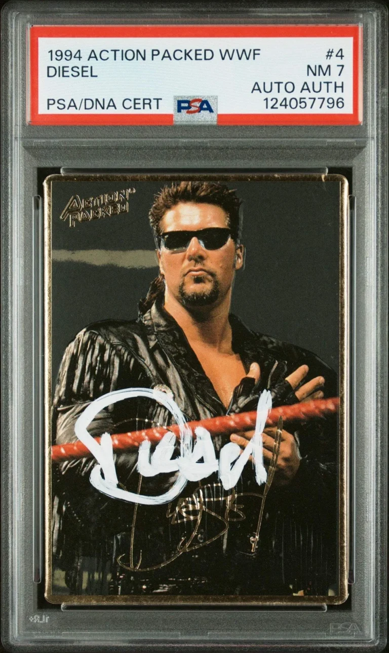 Graded 1994 Action Packed Kevin Nash Diesel #4 Rookie Card PSA 7 Card Auto AUTH