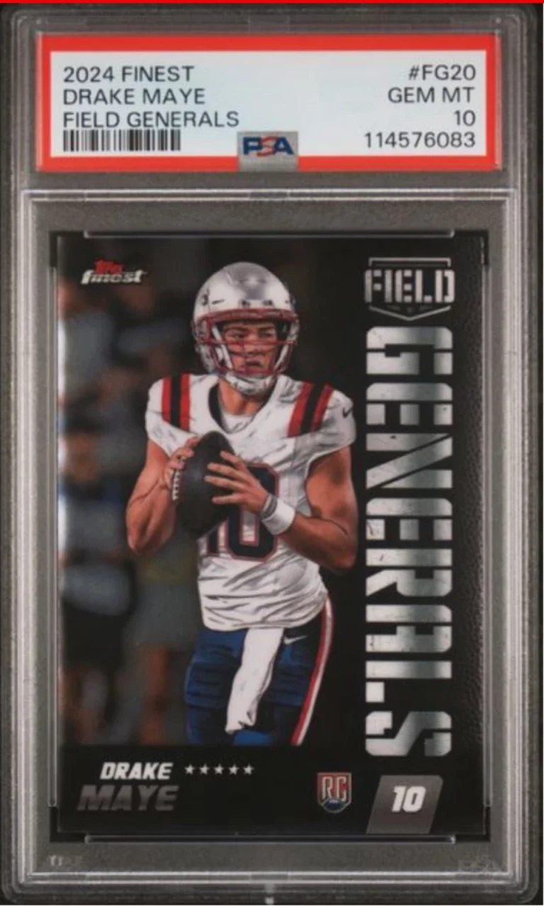 Graded 2024 Topps Finest Drake Maye #FG20 Field Generals Rookie RC Card PSA 10