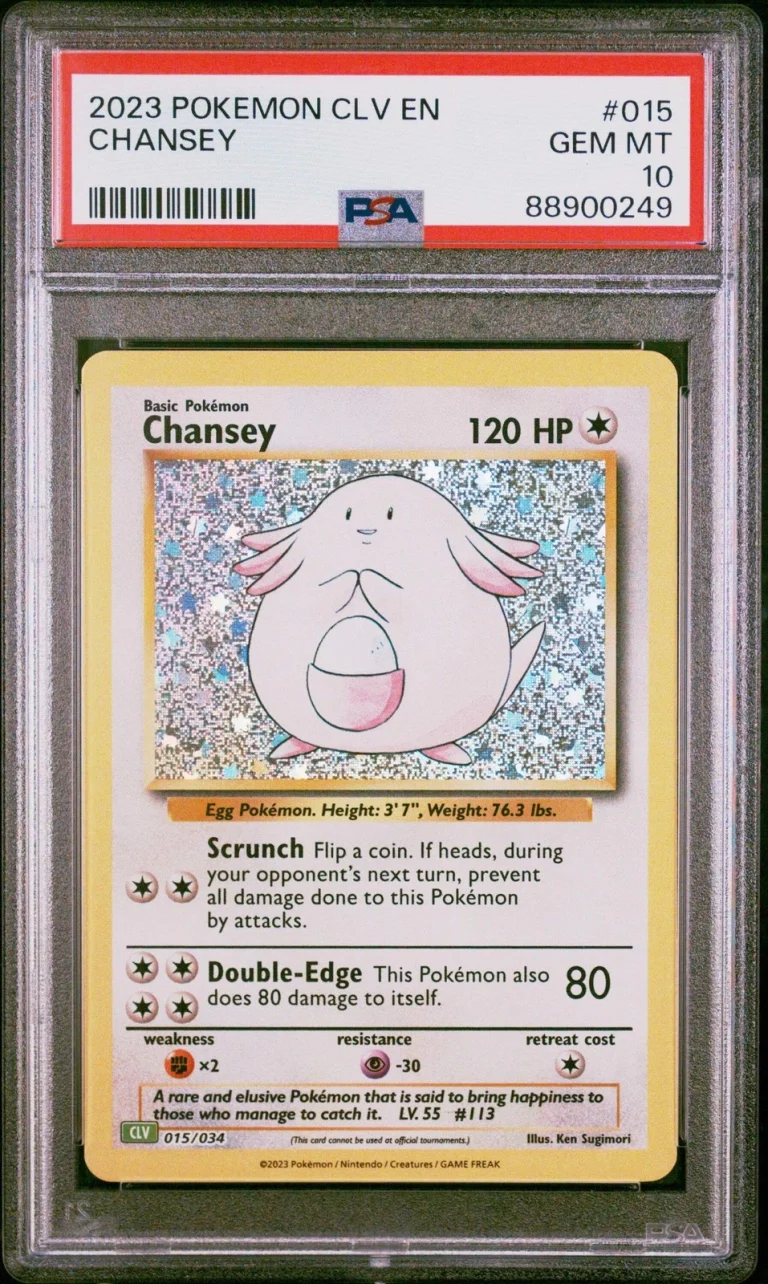 Graded 2023 Pokemon CLV EN Chansey #015 Classic Card PSA 10 Gem Mint