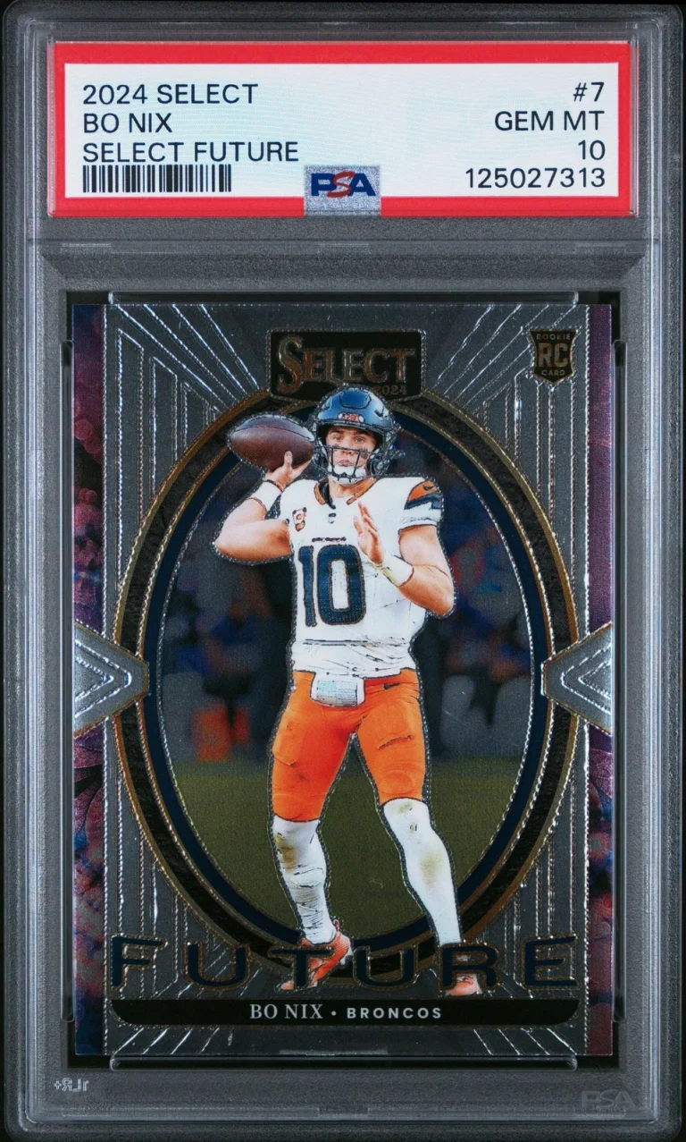 Graded 2024 Panini Select Bo Nix #7 Select Future Rookie RC Card PSA 10 Gem Mint
