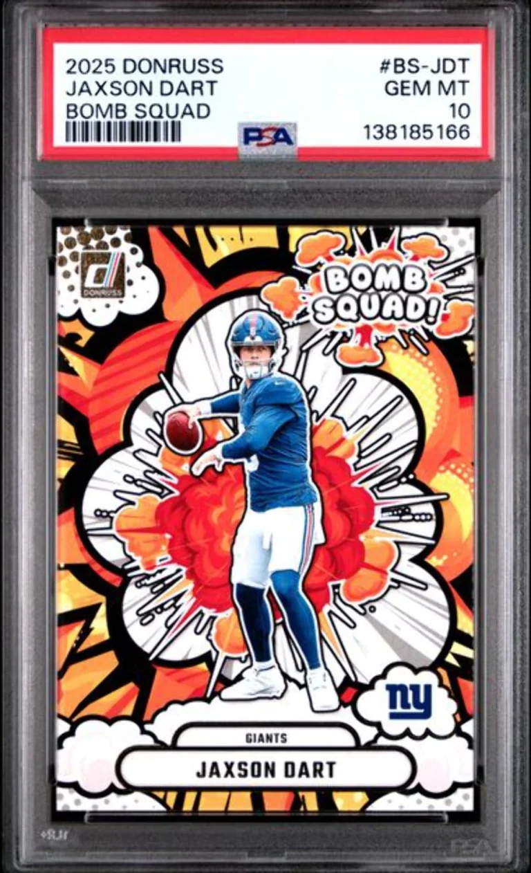 Graded 2025 Donruss Jaxson Dart #BSJDT Bomb Squad Rookie RC Card PSA 10 Gem Mint