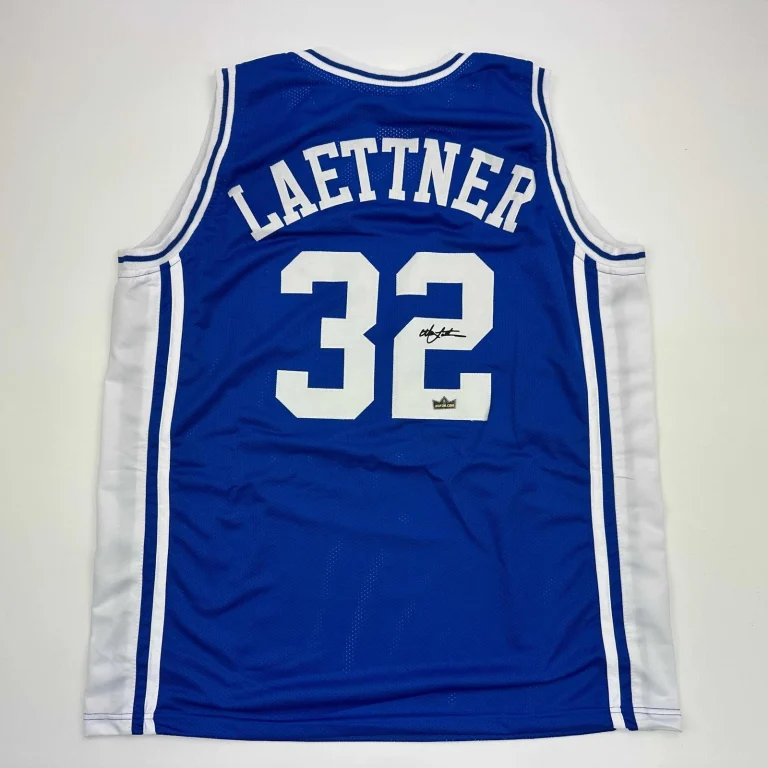 Facsimile Autographed Christian Laettner Duke Blue Reprint Jersey Size Men's XL