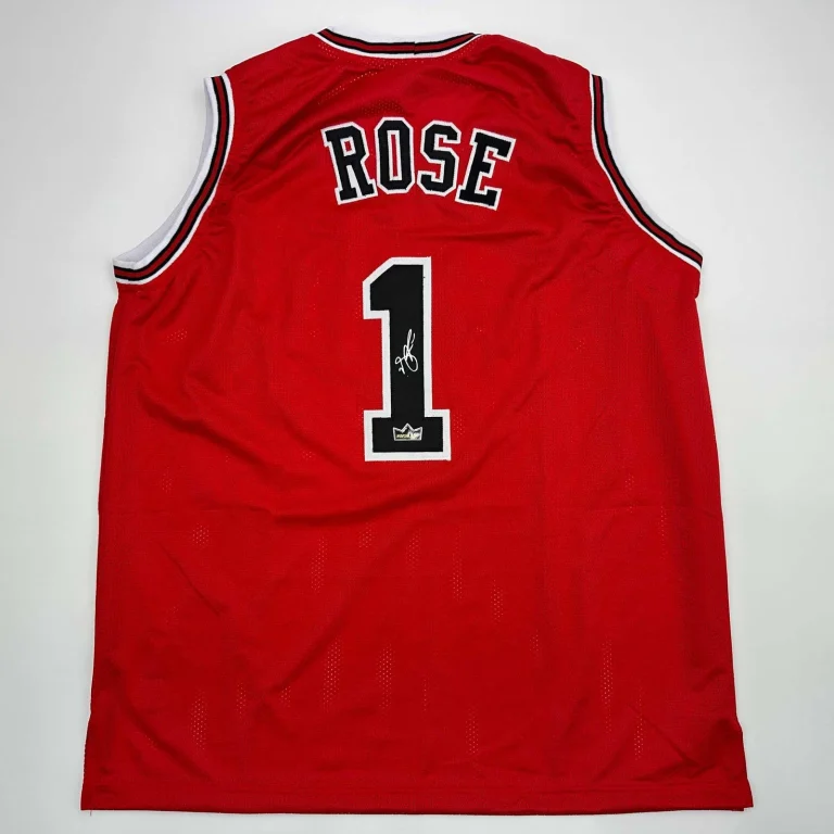 Facsimile Autographed Derrick Rose Chicago Red Reprint Jersey Size Men's XL