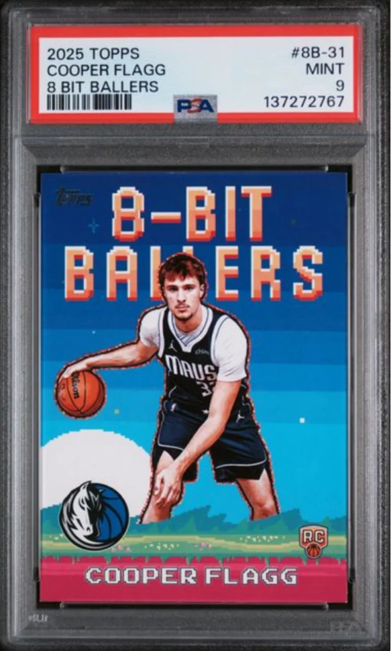 Graded 2025 Topps Cooper Flagg #8B-31 8 Bit Ballers Rookie Basketball Card PSA 9