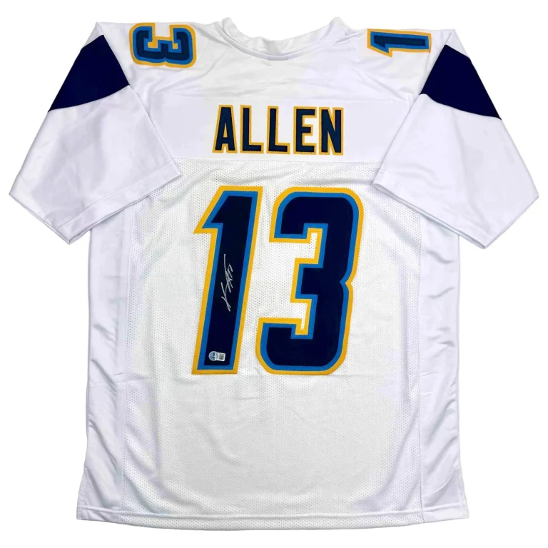 Autographed/Signed Keenan Allen Los Angeles LA White Football Jersey JSA COA