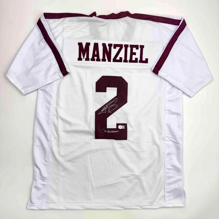 Autographed/Signed Johnny Manziel 12 Heisman Texas A&M White Jersey JSA COA