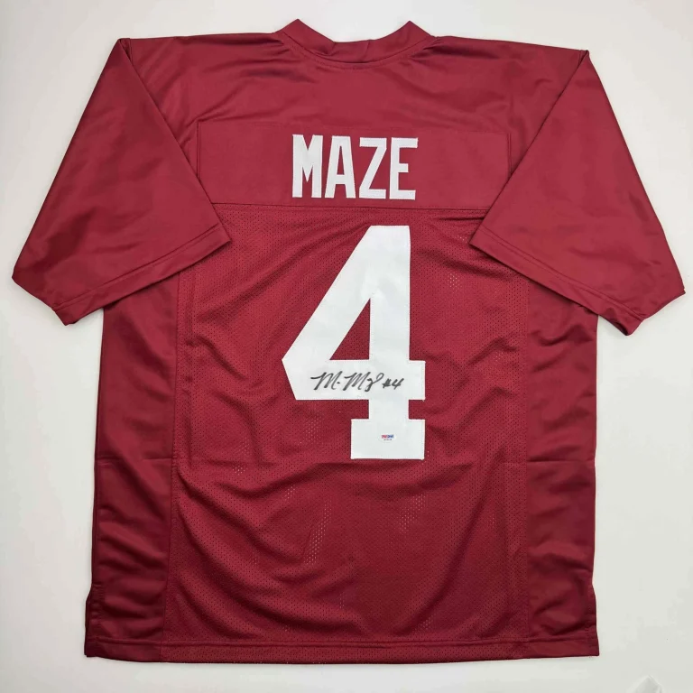 Autographed/Signed Marquis Maze Alabama Red College Football Jersey PSA COA