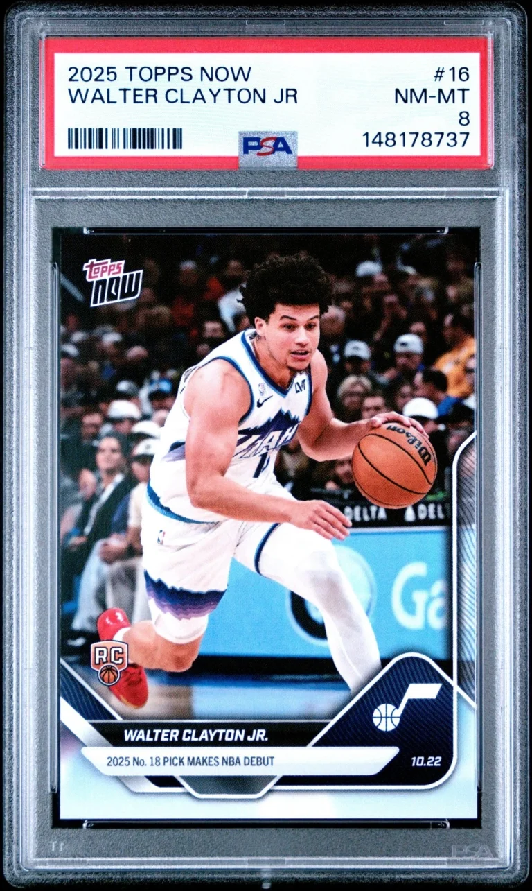 Graded 2025 Topps Now Walter Clayton Jr. #16 Rookie Basketball Card PSA 8
