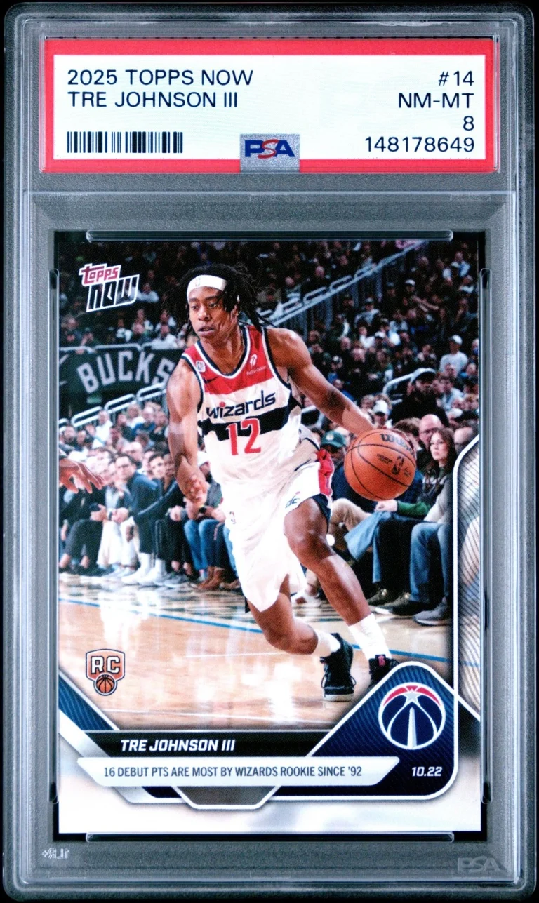 Graded 2025 Topps Now Tre Johnson III #14 Rookie RC Basketball Card PSA 8