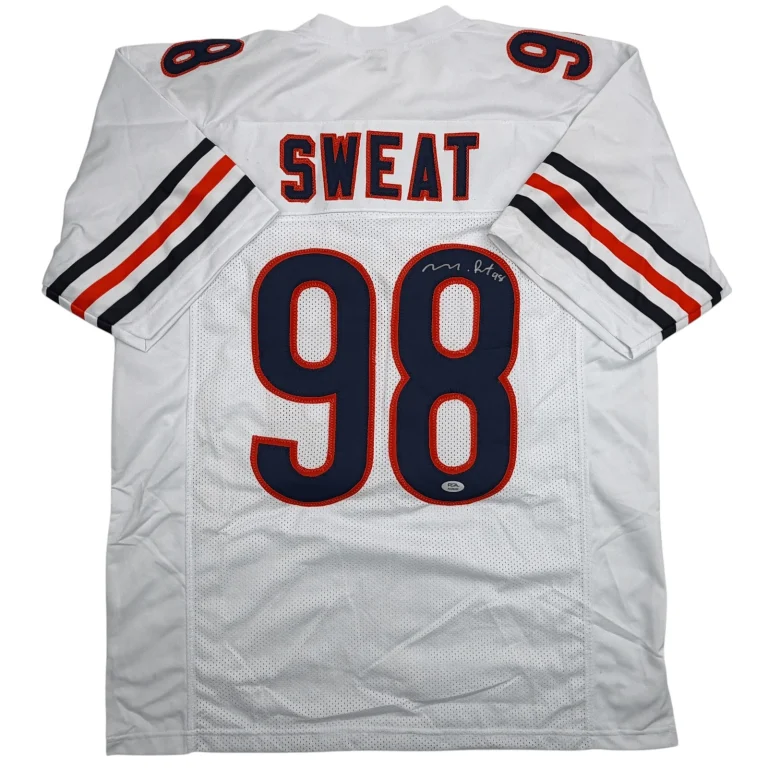 Autographed/Signed Montez Sweat Chicago White Football Jersey PSA/DNA COA
