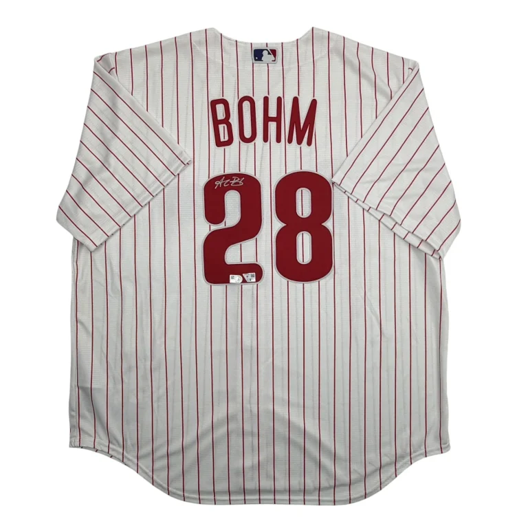 Autographed/Signed Alec Bohm Phillies Authentic Jersey Fanatics & MLB COA
