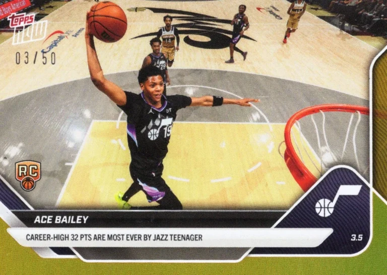 2025 Topps Now Ace Bailey #194 Gold /50 Utah Jazz Rookie RC Basketball Card