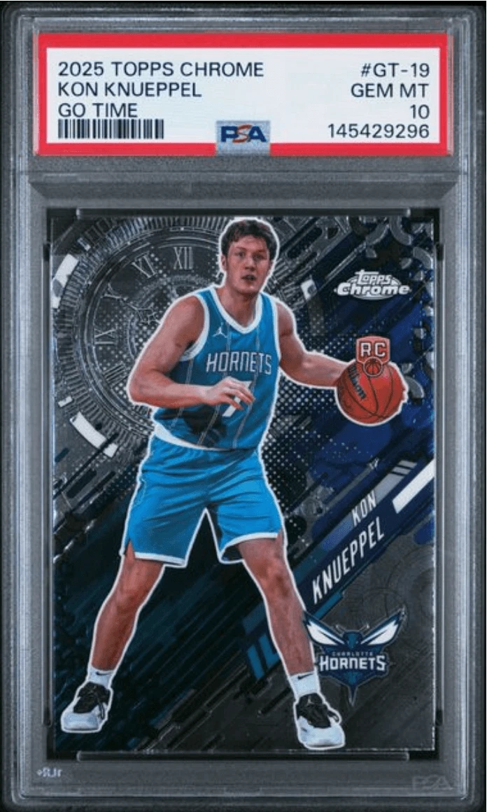 Graded 2025 Topps Chrome Kon Knueppel #GT19 Go Time RC Basketball Card PSA 10