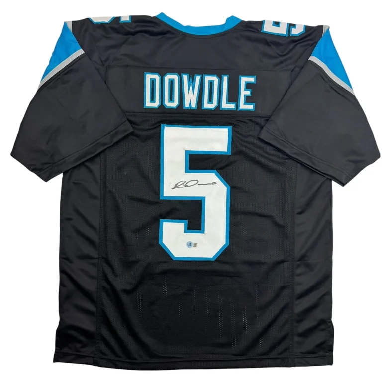 Autographed/Signed Rico Dowdle Carolina Black Football Jersey Beckett BAS COA