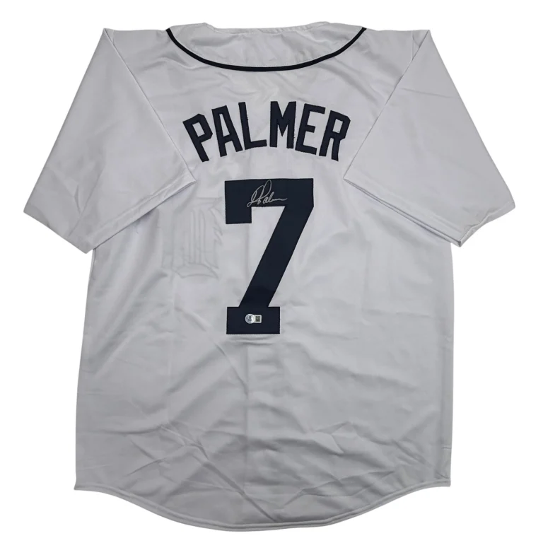 Autographed/Signed Dean Palmer Detroit White Baseball Jersey Beckett BAS COA