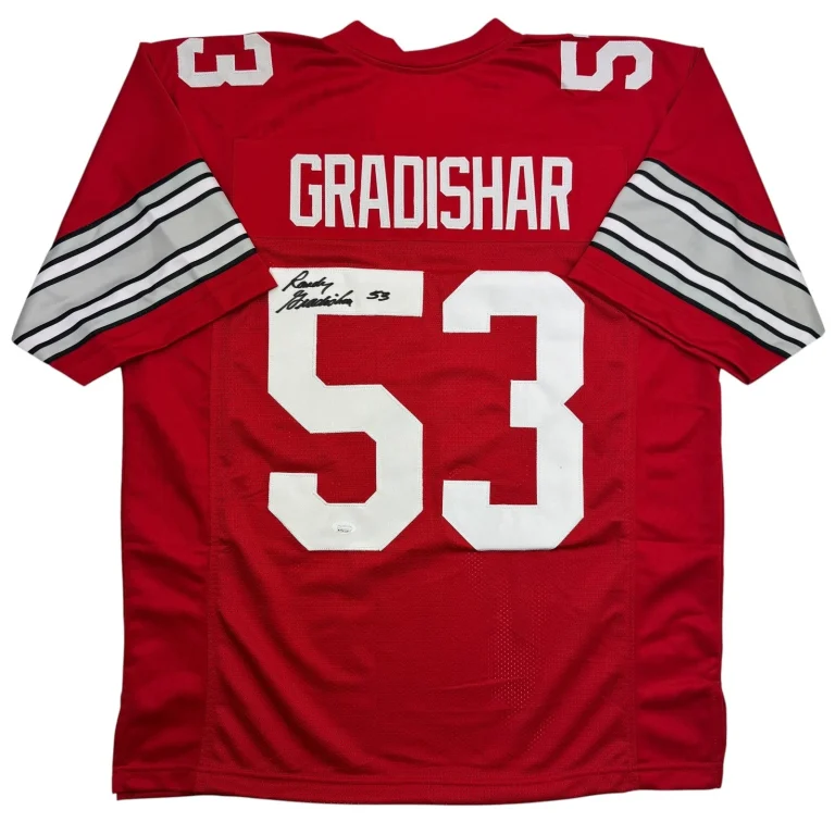 Autographed/Signed Randy Gradishar Ohio State Red College Jersey JSA COA