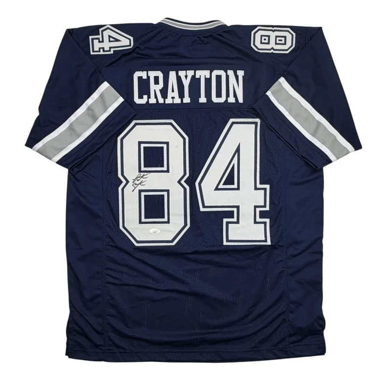 Autographed/Signed Patrick Crayton Dallas Blue Football Jersey JSA COA