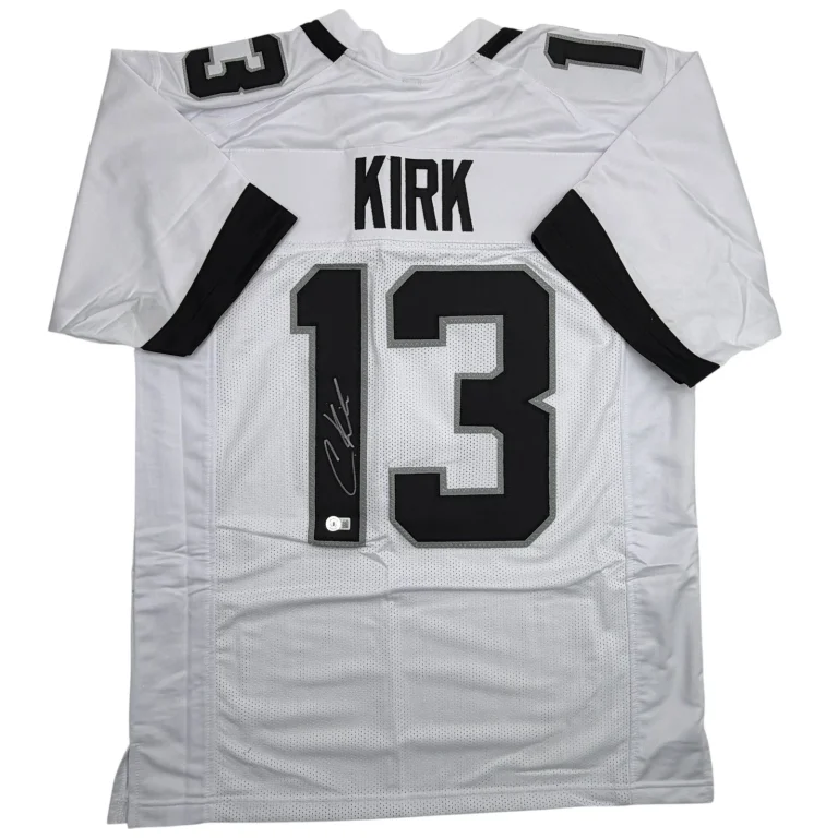 Autographed/Signed Christian Kirk Jacksonville White Football Jersey Beckett COA