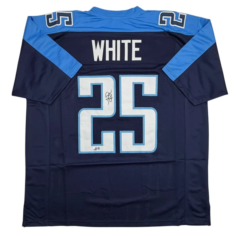 Autographed/Signed LenDale White Tennessee Navy Blue Jersey Beckett BAS COA