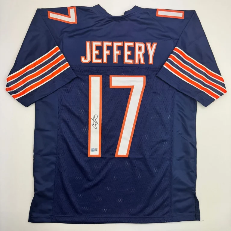 Autographed/Signed Austin Booker Chicago Blue Football Jersey JSA COA