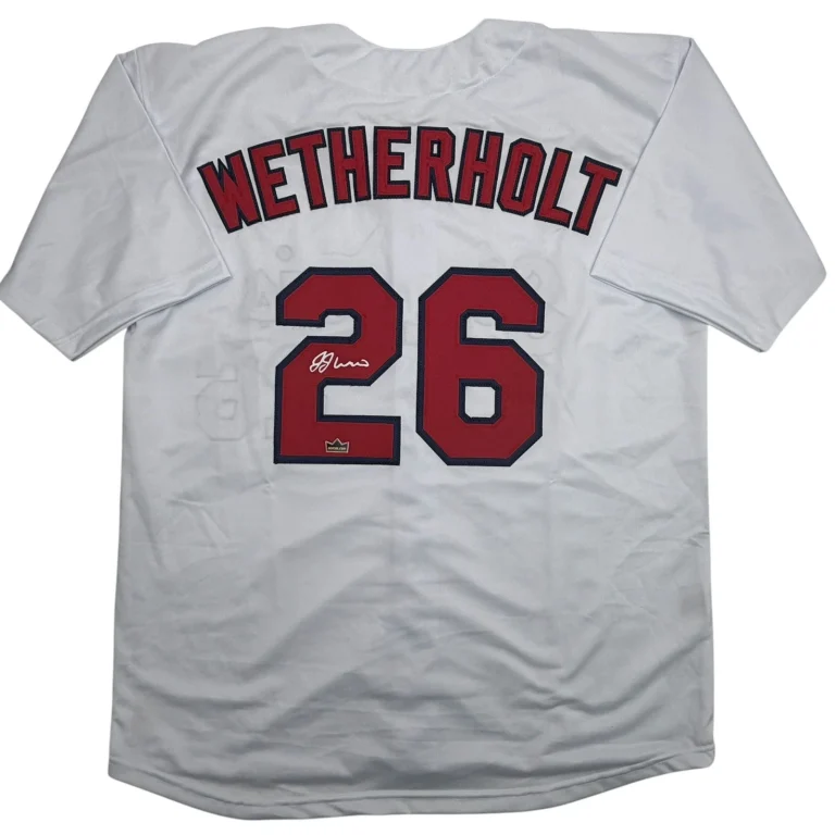 Facsimile Autographed JJ Wetherholt St. Louis White Reprint Jersey Size Men's XL
