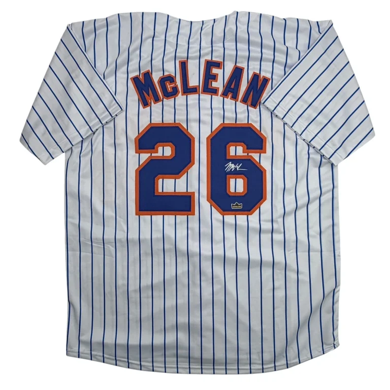 Facsimile Autographed Nolan McLean New York Pinstripe Reprint Jersey Men's XL