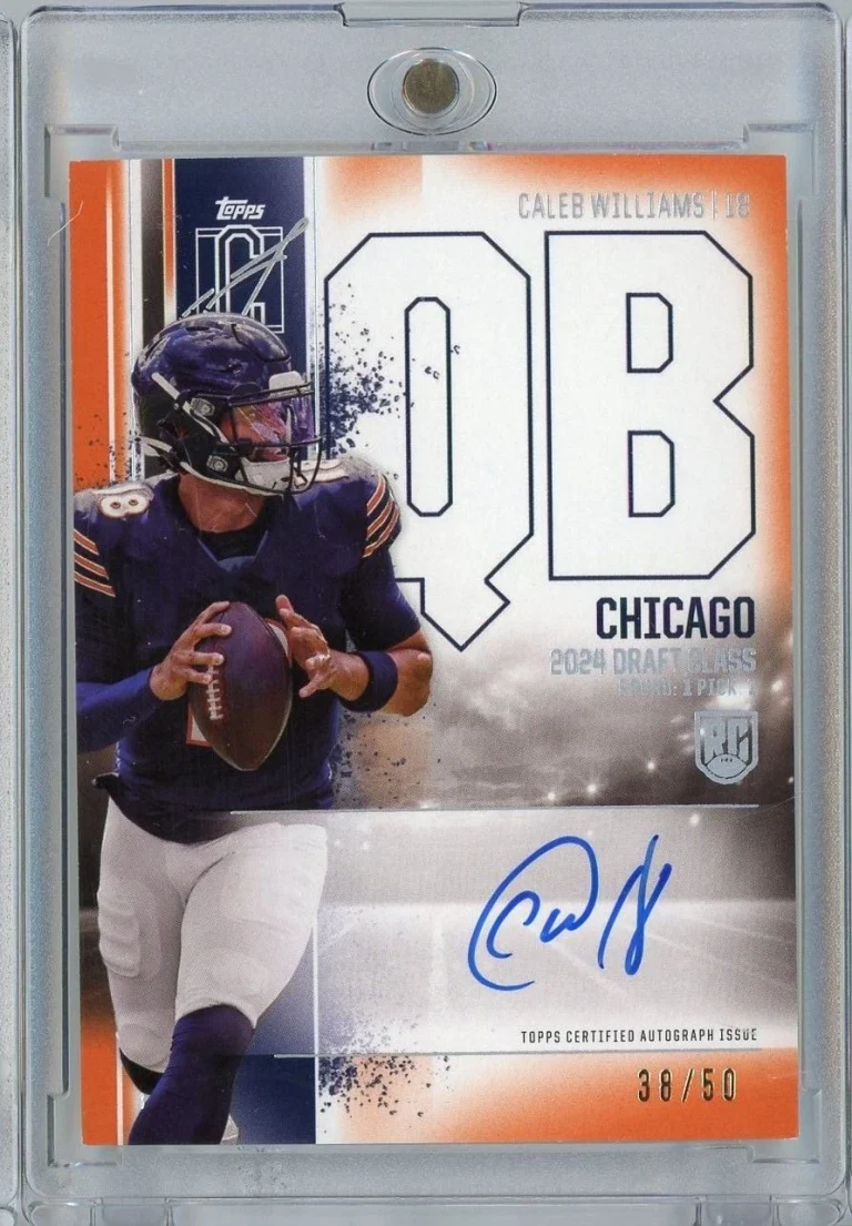 2024 Topps Signature Class Caleb Williams RCACW /50 Orange Auto RC Football Card
