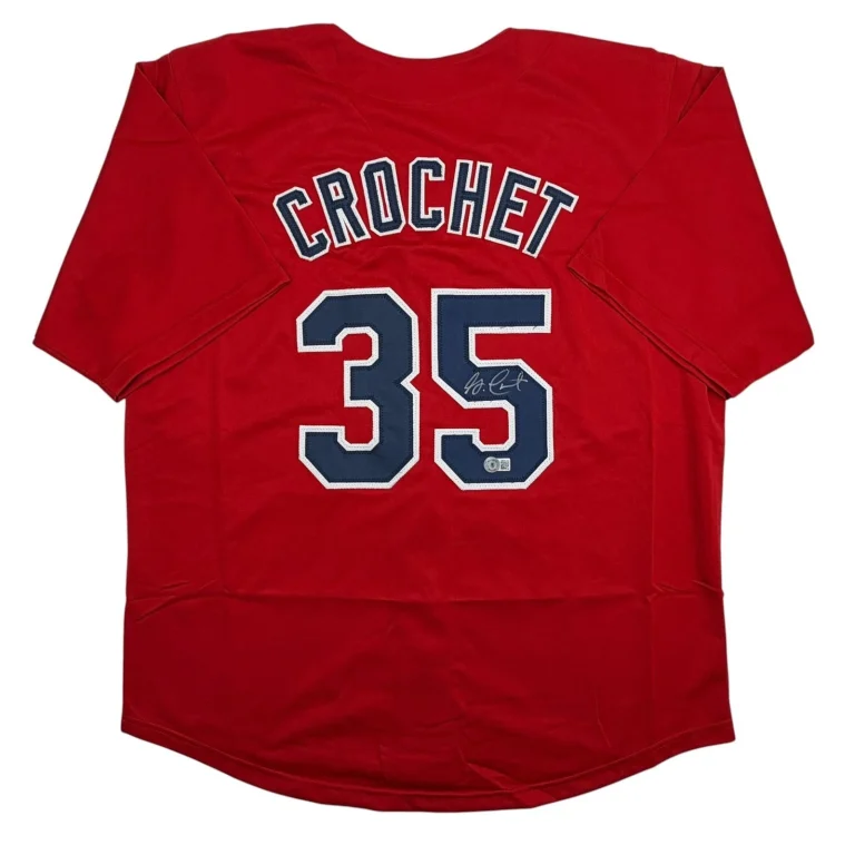 Autographed/Signed Garrett Crochet Boston Red Baseball Jersey Beckett BAS COA