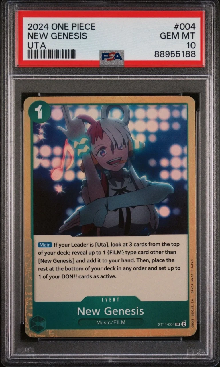 Graded 2024 One Piece New Genesis 004 Uta ST11 Trading Card Game PSA 10 Gem Mint