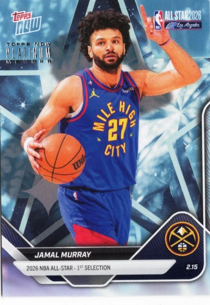 2025 Topps Now Jamal Murray #AS20 2026 Denver Nuggets Platinum Member Stamp Card