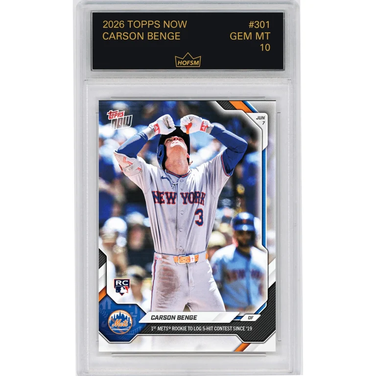 Graded 2026 Topps Now Carson Benge #301 Rookie RC Baseball Card HOFSM 10