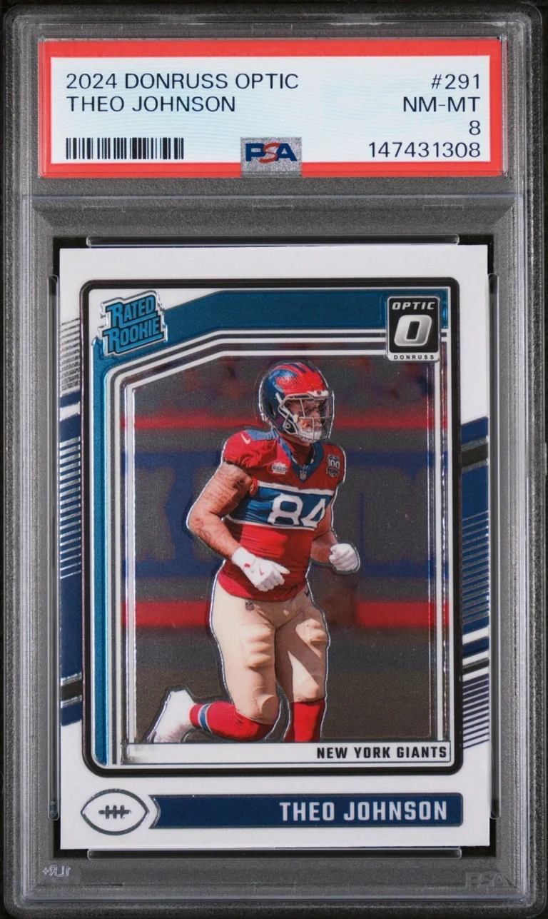 Graded 2024 Panini Donruss Optic Theo Johnson #291 Rookie RC Card PSA 8