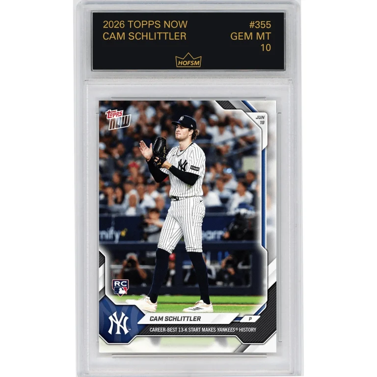 Graded 2026 Topps Now Cam Schlittler #206 Rookie RC Baseball Card HOFSM 10