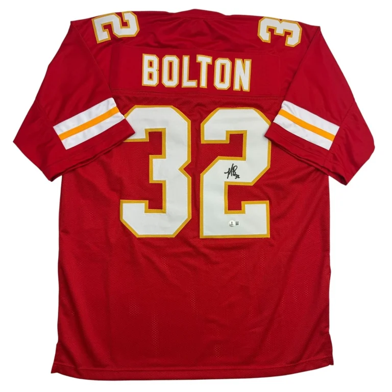 Autographed/Signed Nick Bolton Kansas City Red Football Jersey BAS COA