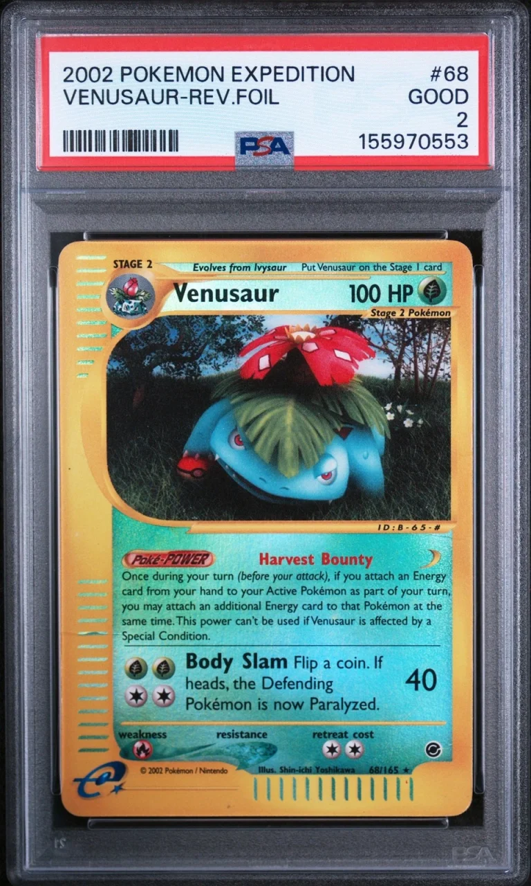 Graded 2002 Pokemon Expedition Venusaur-Rev.Foil #68 Card PSA 2 Good
