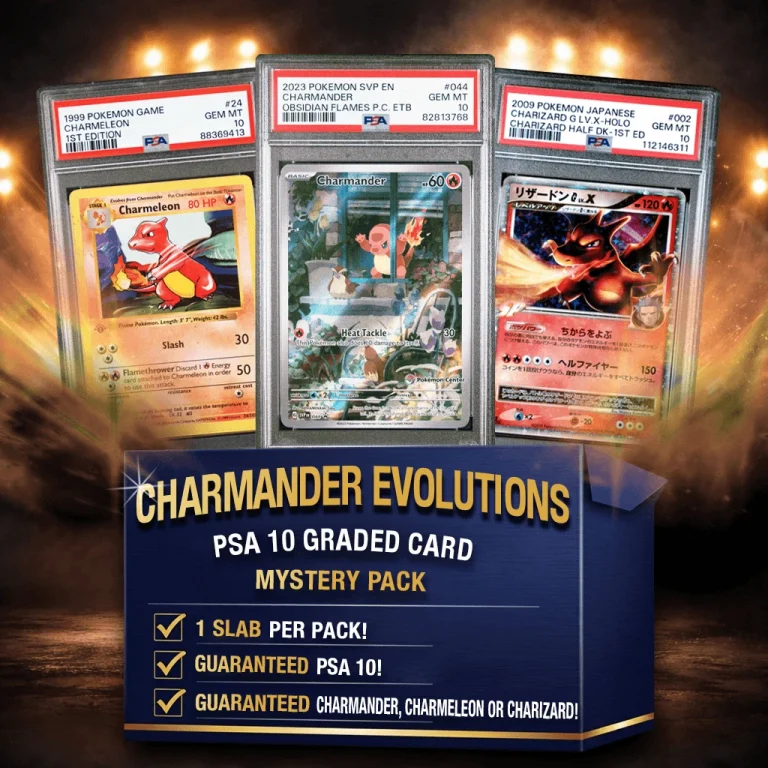 Charmander/Charmeleon/Charizard Evolutions PSA 10 Graded Card Mystery Box