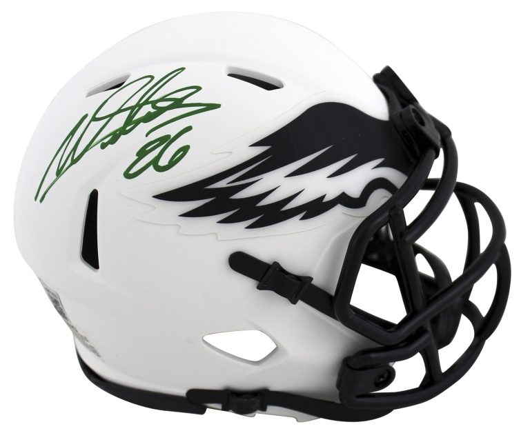 Eagles Miles Sanders Authentic Signed Lunar Speed Mini Helmet BAS Witnessed