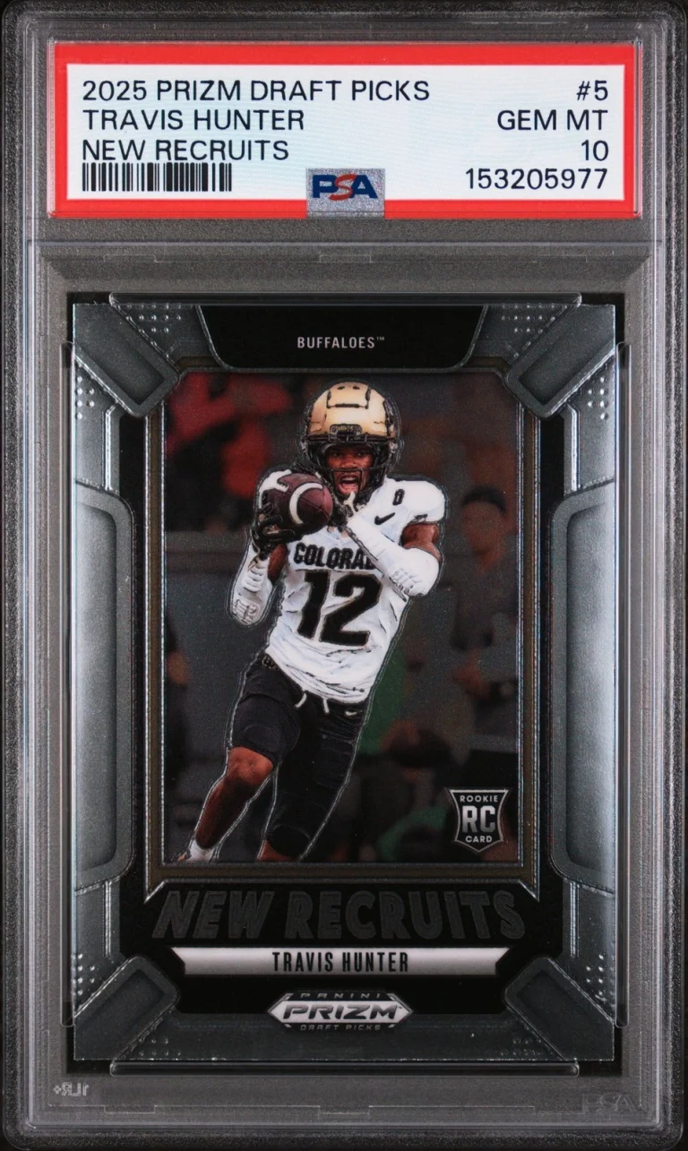 Graded 2025 Panini Prizm DP Travis Hunter #5 New Recruits RC Card PSA 10