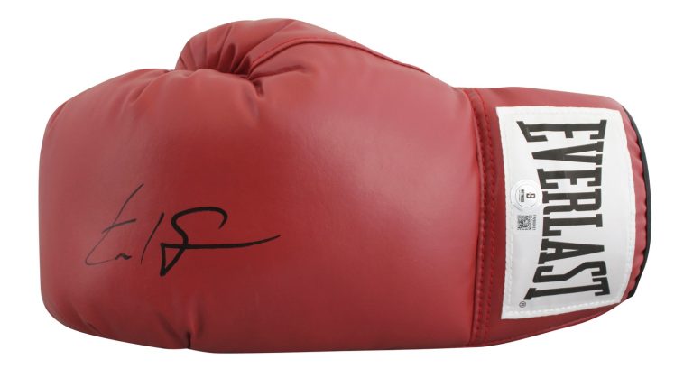 Errol Spence Jr. Authentic Signed Red Left Hand Everlast  Boxing Glove BAS Wit