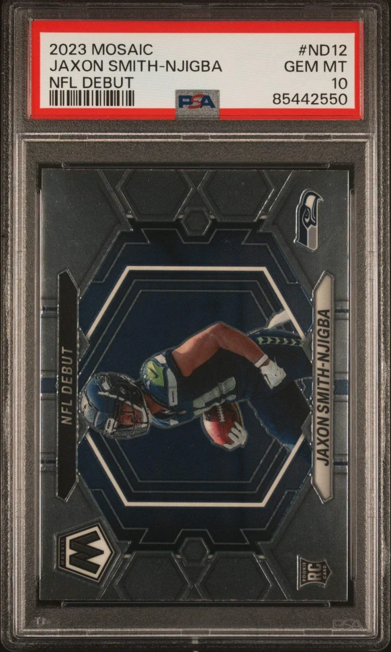 Graded 2023 Mosaic Jaxon Smith-Njigba #ND12 NFL Debut RC Football Card PSA 10