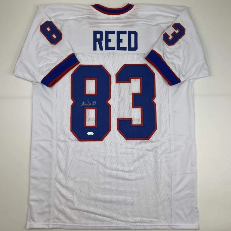 Autographed/Signed ANDRE REED Buffalo White Football Jersey JSA COA Auto